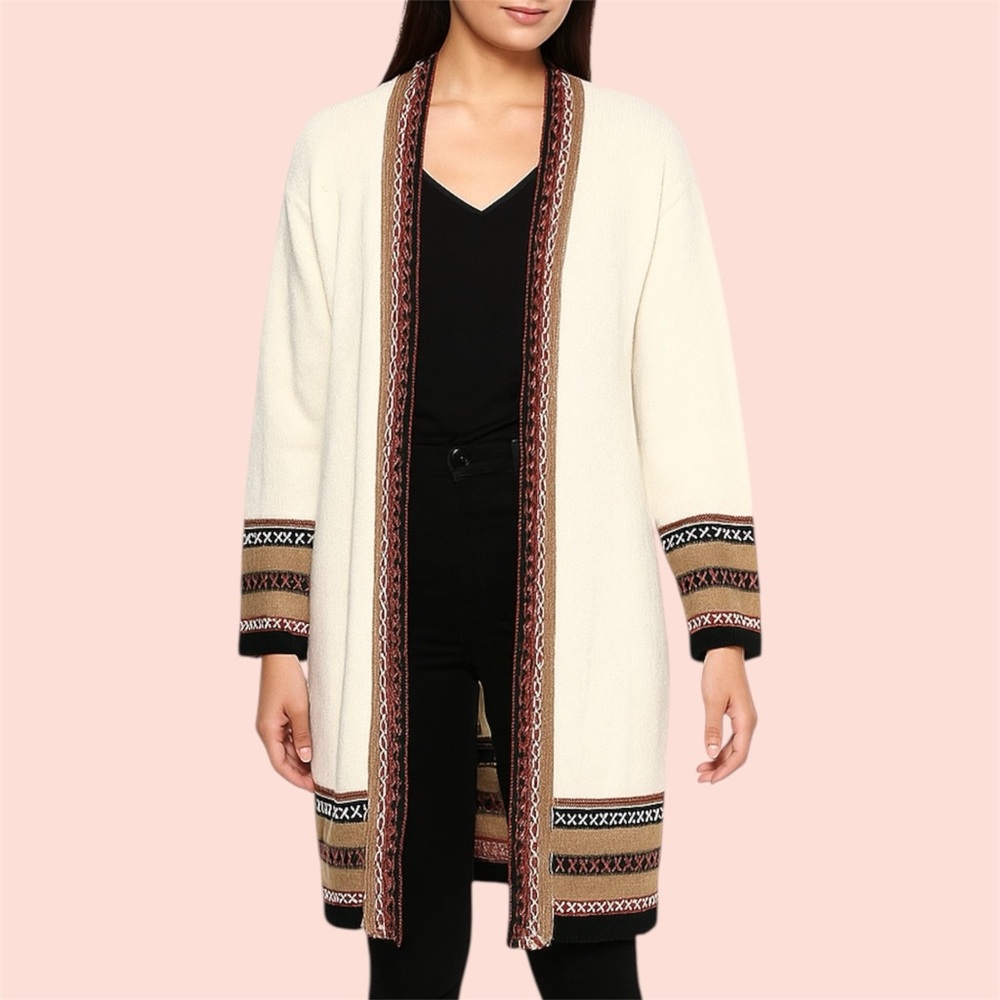 Anamá Longline Boho Stitched Cardigan